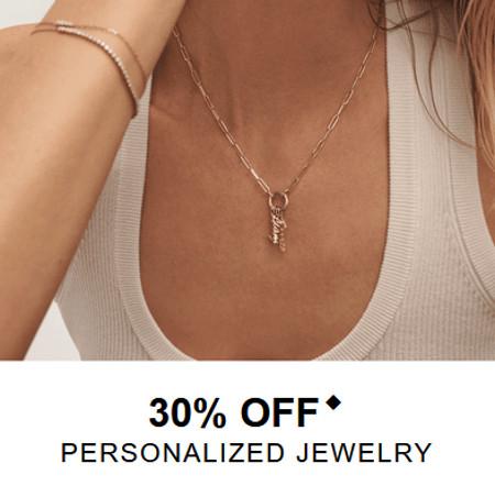 30% off Personalized Jewelry