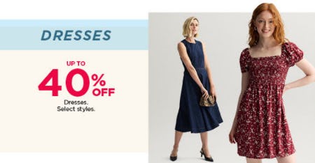 Dresses Up to 40% Off