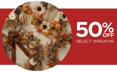 50% Off Select Wreaths