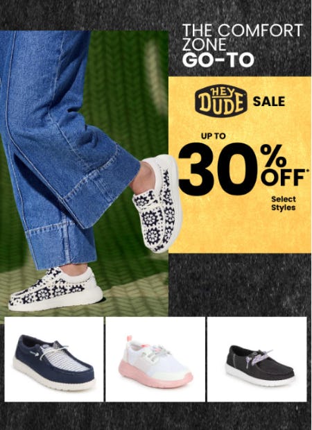 Up to 30% Off Select HeyDude Styles