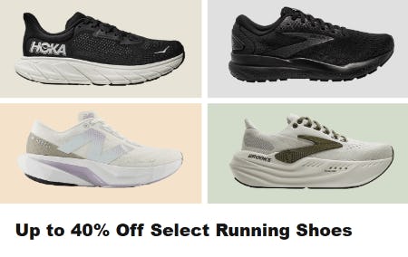 Up to 40% Off Select Running Shoes