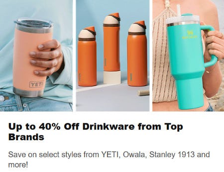 Up to 40% Off Drinkware from Top Brands