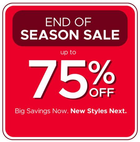 End Of Season Sale Up to 75% Off