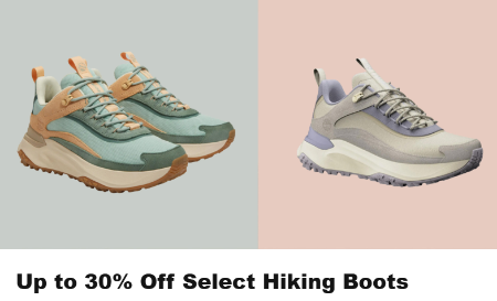 Up to 30% Off Select Hiking Boots