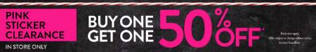 Pink Sticker Clearance Buy One, Get One 50% Off