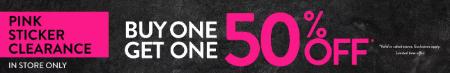 Pink Sticker Clearance Buy One, Get One 50% Off