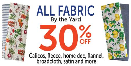 30% Off All Fabric