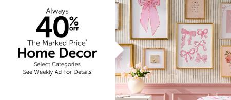 40% Off Home Decor