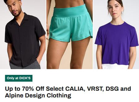 Up to 70% Off Select CALIA, VRST, DSG and Alpine Design Clothing
