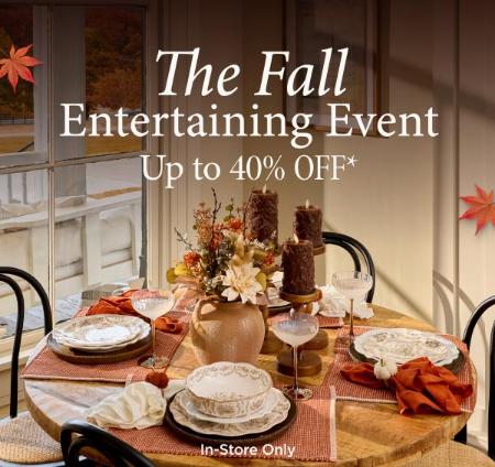 The Fall Entertaining Event Up to 40% Off