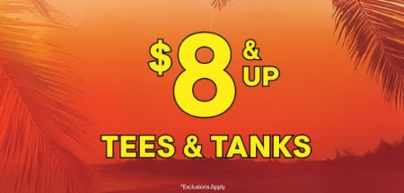 $8 & Up Tees & Tanks