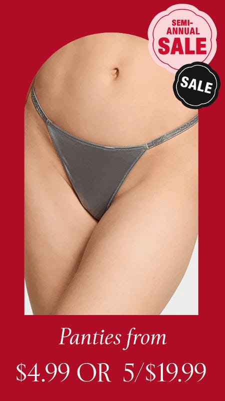 Panties From $4.99 or 5 for $19.99