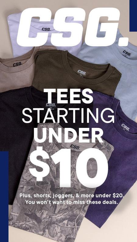 CSG Tees Starting at Under $10