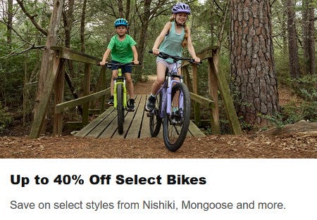 Up to 40% Off Select Bikes