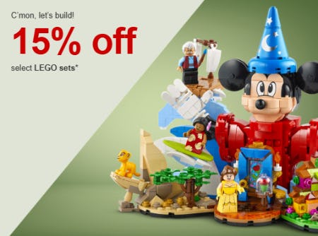 15% Off Select LEGO Sets