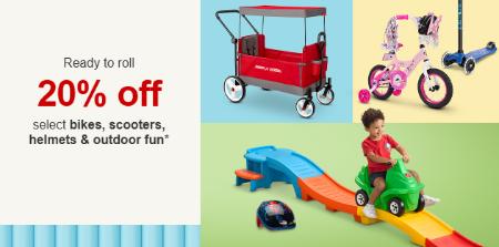 20% Off Select Bikes, Scooters, Helmets & Outdoor Fun