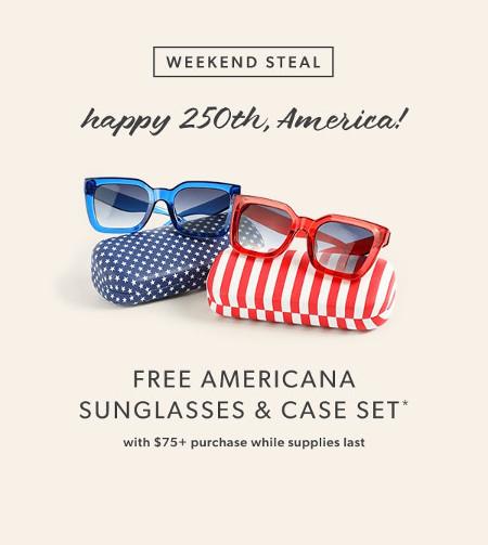 Free Americana Sunglasses and Case Set With $75 or More Purchase