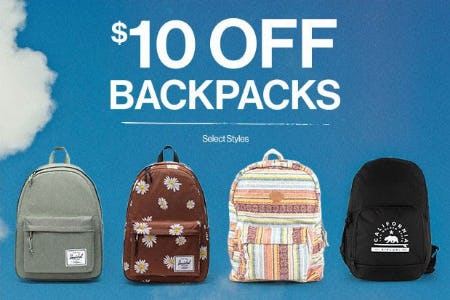 $10 Off Backpacks