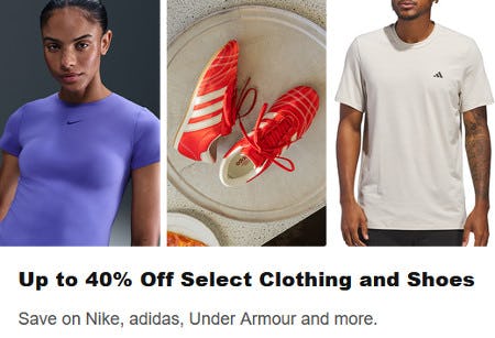 Up to 40% Off Select Clothing and Shoes
