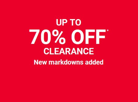 Up to 70% off Clearance