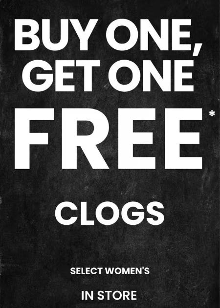 Buy One, Get One Free Clogs