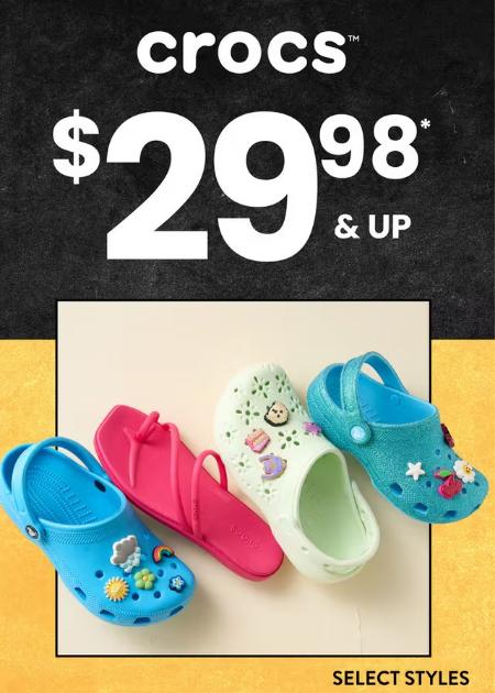 Crocs $29.98 & Up