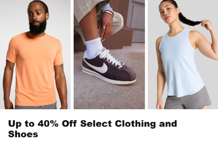 Up to 40% Off Select Clothing and Shoes