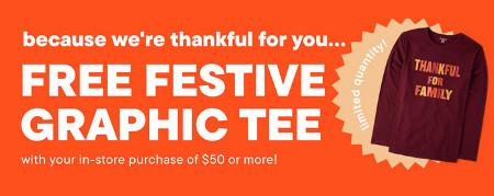 Free Festive Graphic Tee With $50 or More Purchase