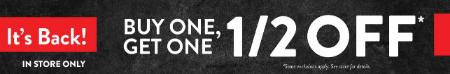 Buy One, Get One 1/2 Off