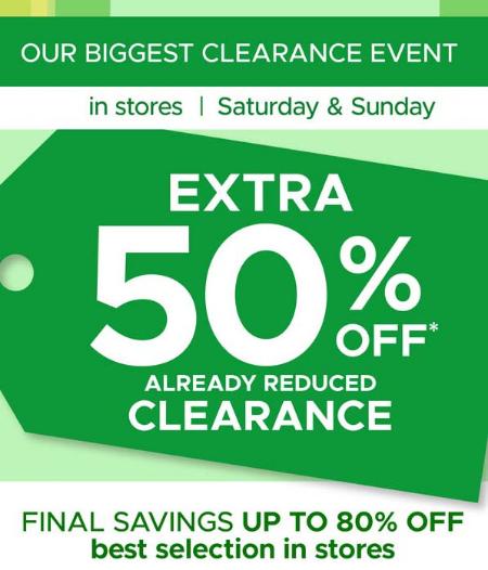 Extra 50% Off Already Reduced Clearance