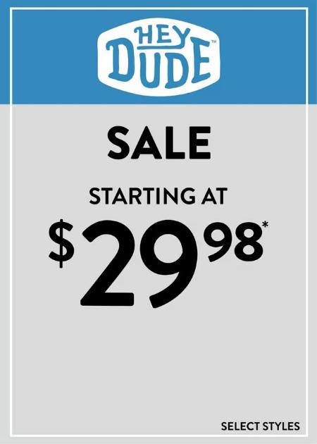 Hey Dude Sale Starting at $29.98