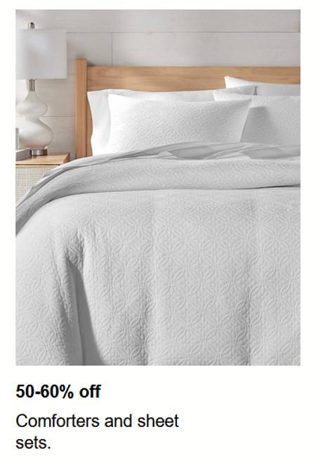 50-60% off Comforters and Sheet Sets