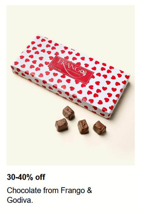 30-40% off Chocolate from Frango and Godiva