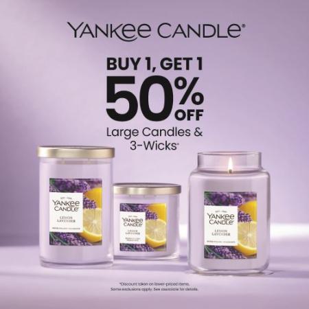 BOGO 50% Large Candles & 3-Wicks