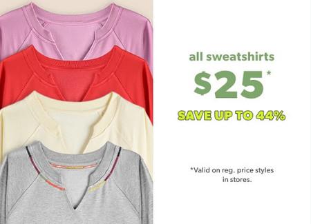 All Sweatshirts $25