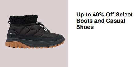 Up to 40% Off Select Boots and Casual Shoes