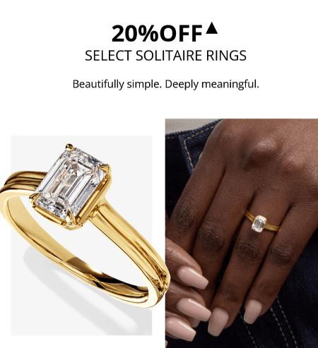 20% off Select Solitaire Rings