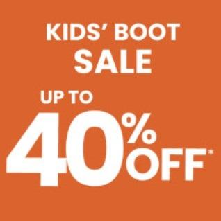 Up to 40% Off Kids' Boot Sale