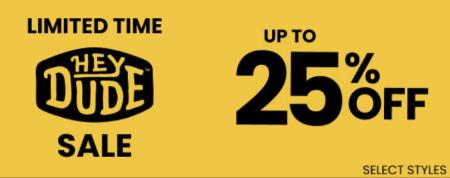 Up to 25% Off Select HeyDude Styles