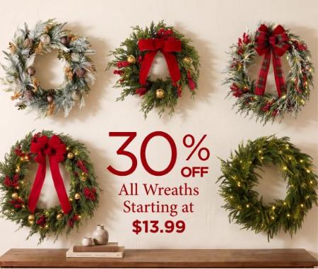 30% Off All Wreaths