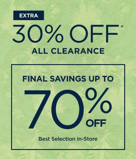 Extra 30% Off All Clearance