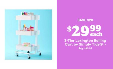 $29.99 Each 3-Tier Lexington Rolling Cart by Simply Tidy®