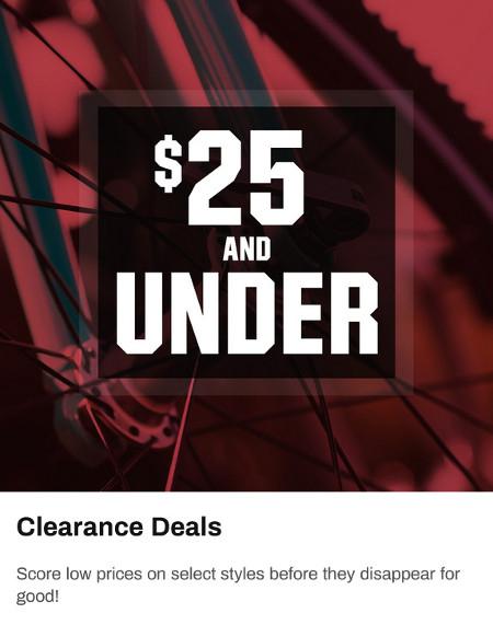 Clearance Deals $25 and Under