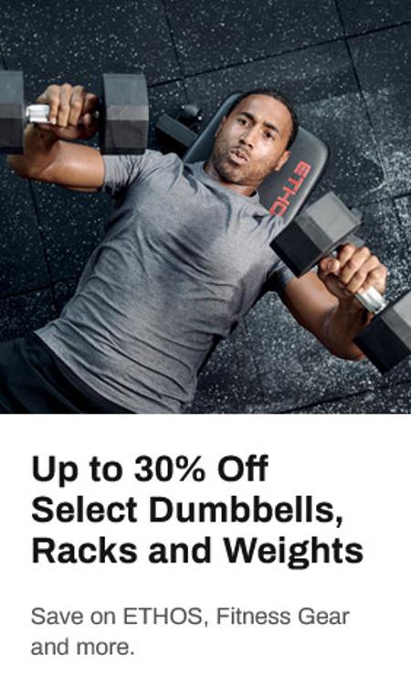 Up to 30% Off Select Dumbbells, Racks and Weights