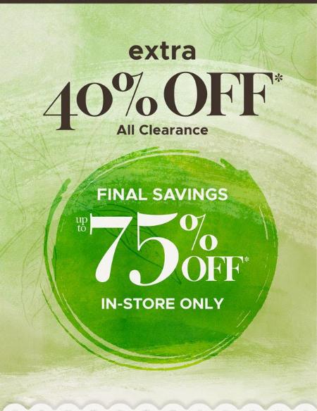 Extra 40% Off All Clearance
