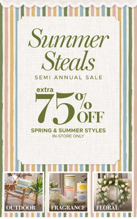 Semi Annual Sale Extra 75% Off