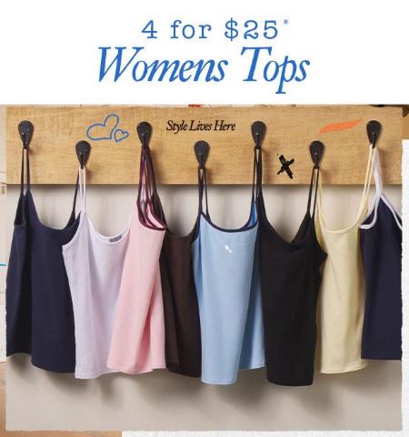 4 For $25 Womens Tops