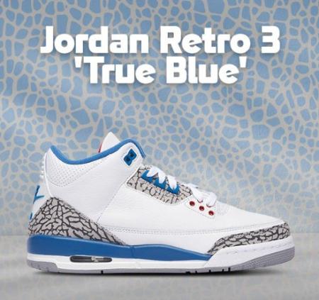 New Launch: Jordan Retro 3 'True Blue'