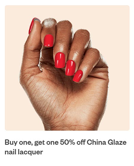 Buy One, Get One 50% Off China Glaze Nail Lacquer