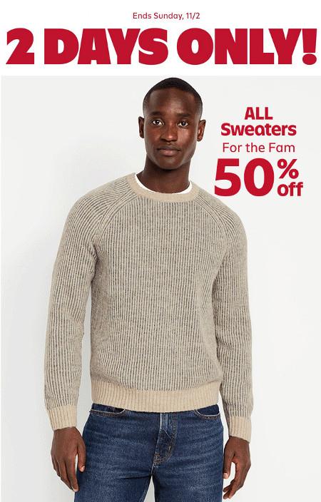 50% off All Sweaters for the Family